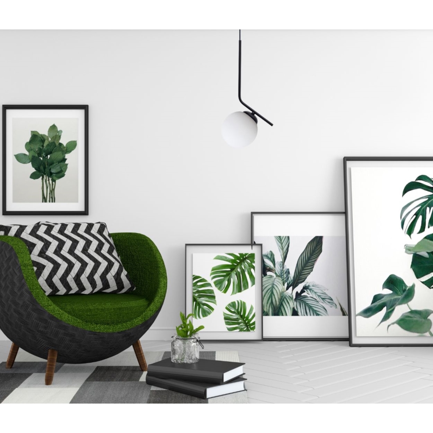 Hanglamp aan een koord FIRA 1xE27/60W/230V zwart