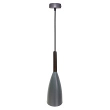 Hanglamp aan een koord FLEN 1xE27/40W/230V diameter 12 cm grijs/zwart
