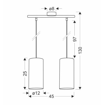 Hanglamp aan een koord FLERI 2xE27/60W/230V rotan