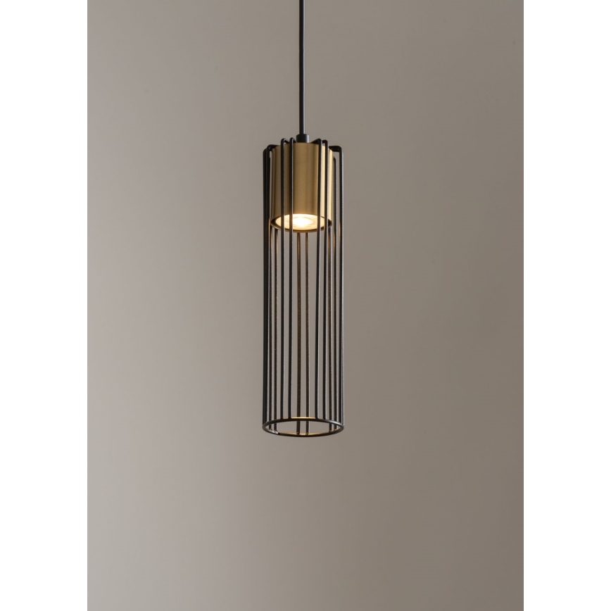 Hanglamp aan een koord FOBIA 1xGU10/25W/230V zwart/goud