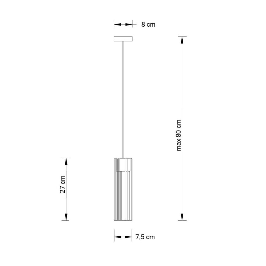 Hanglamp aan een koord FOBIA 1xGU10/25W/230V zwart/goud