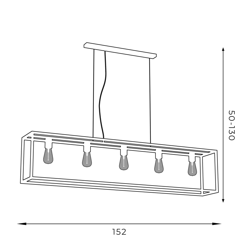 Hanglamp aan een koord FRAME 5xE27/60W/230V zwart