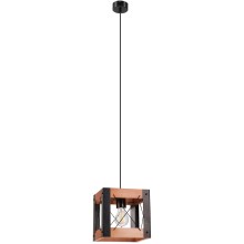 Hanglamp aan een koord FRIDA 1xE27/60W/230V zwart/bruin beuken