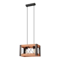 Hanglamp aan een koord FRIDA 2xE27/60W/230V zwart/bruin beuken