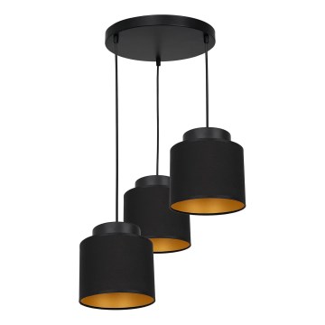 Hanglamp aan een koord FRODI 3xE27/60W/230V zwart rond