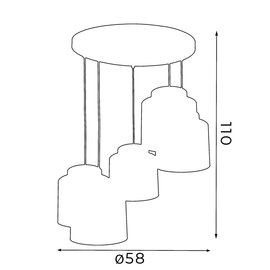 Hanglamp aan een koord FRODI 5xE27/60W/230V zwart rond