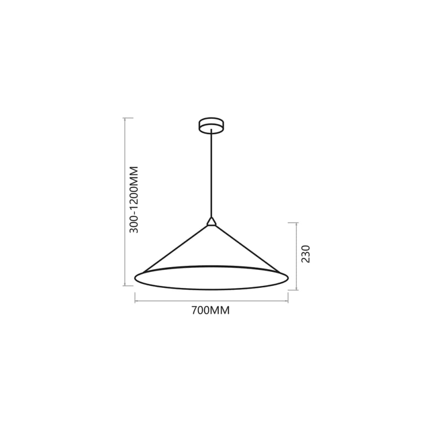 Hanglamp aan een koord FUJI 1xE27/60W/230V diameter 70 cm zwart/goud
