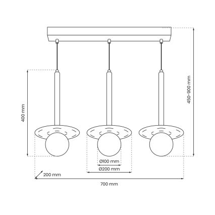 Hanglamp aan een koord FUTURA 3xG9/7W/230V zwart