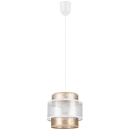 Hanglamp aan een koord GABI 1xE27/60W/230V gouden/wit diameter 20 cm