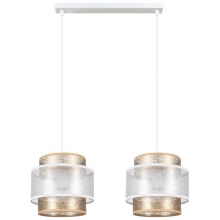 Hanglamp aan een koord GABI 2xE27/60W/230V gouden/wit