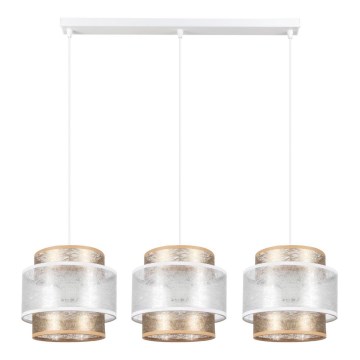 Hanglamp aan een koord GABI 3xE27/60W/230V gouden/wit