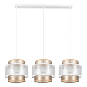 Hanglamp aan een koord GABI 3xE27/60W/230V gouden/wit