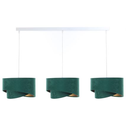 Hanglamp aan een koord GALAXY 3xE27/60W/230V groen/goud