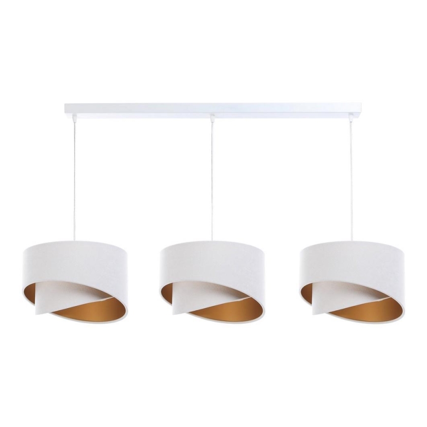 Hanglamp aan een koord GALAXY 3xE27/60W/230V wit/goud