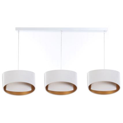 Hanglamp aan een koord GALAXY 3xE27/60W/230V wit/goud