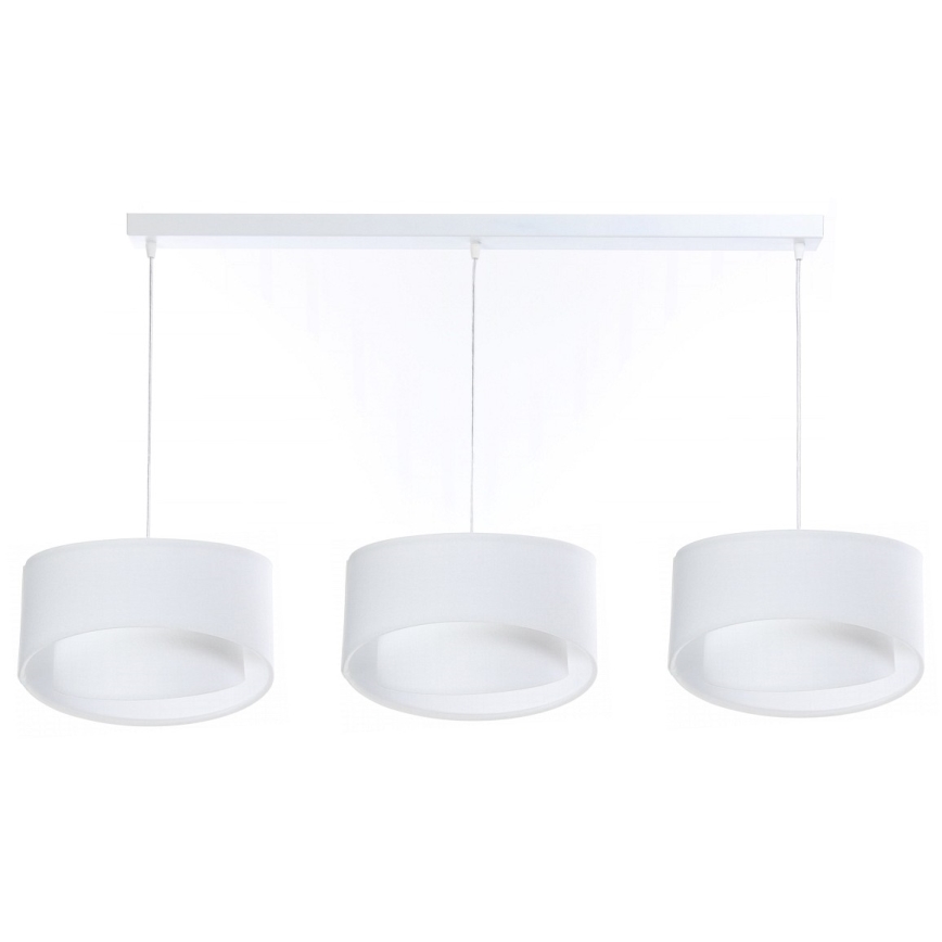 Hanglamp aan een koord GALAXY 3xE27/60W/230V wit