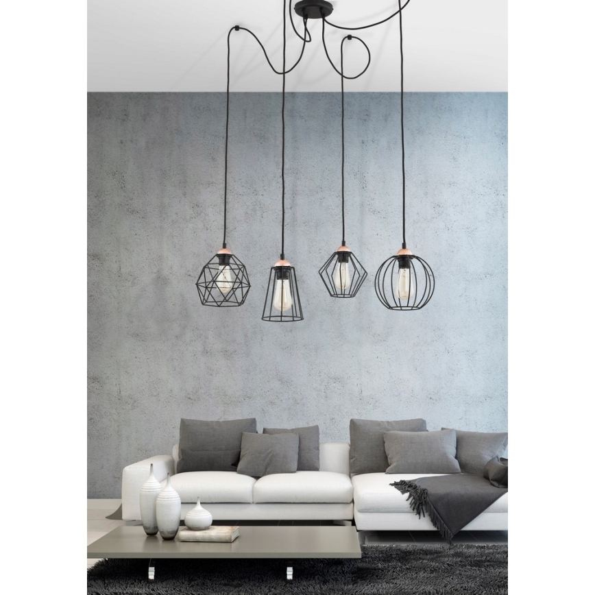 Hanglamp aan een koord GALAXY 4xE27/60W/230V spin