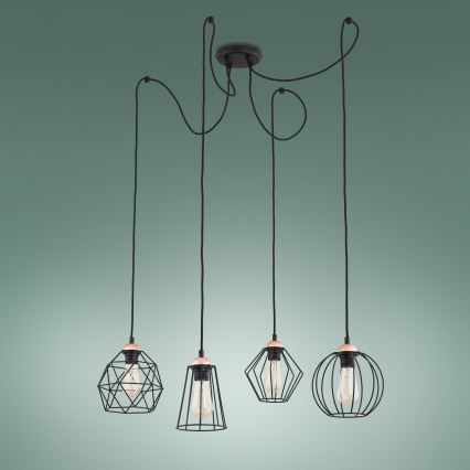 Hanglamp aan een koord GALAXY 4xE27/60W/230V spin