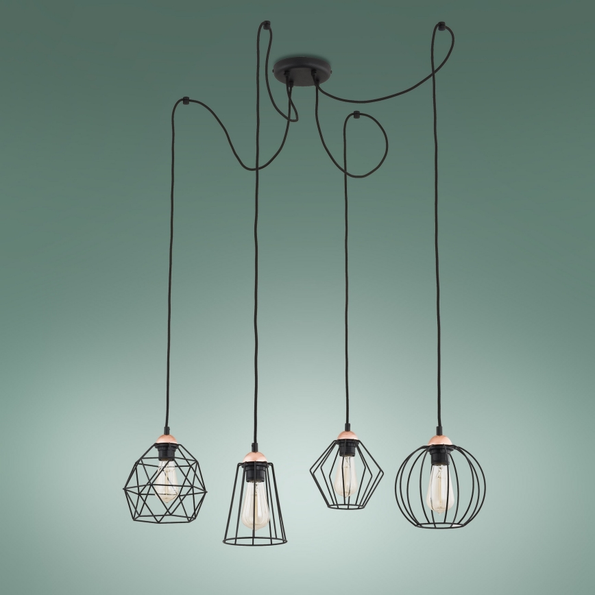 Hanglamp aan een koord GALAXY 4xE27/60W/230V spin