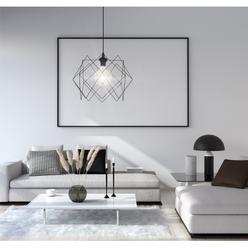Hanglamp aan een koord GALL 1xE27/60W/230V zwart