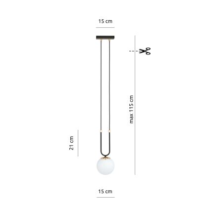 Hanglamp aan een koord GLAM 1xE14/10W/230V zwart