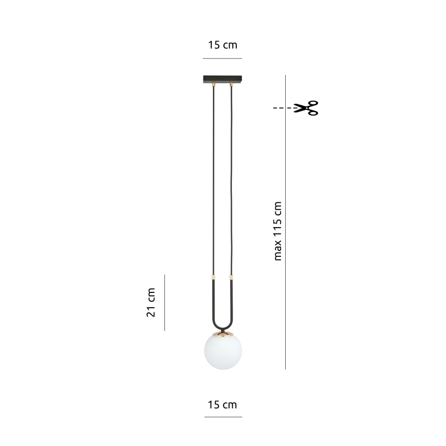 Hanglamp aan een koord GLAM 1xE14/10W/230V zwart