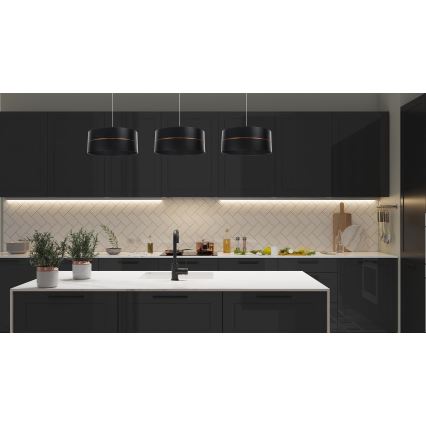 Hanglamp aan een koord GLAM HOME 1xE27/60W/230V d. 40 cm zwart