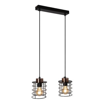 Hanglamp aan een koord GLOB 2xE27/40W/230V zwart