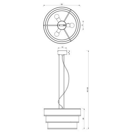 Hanglamp aan een koord GLUM 3xE27/60W/230V zwart