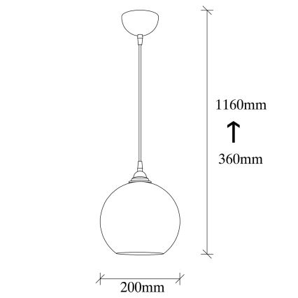 Hanglamp aan een koord GOLD 1xE27/40W/230V