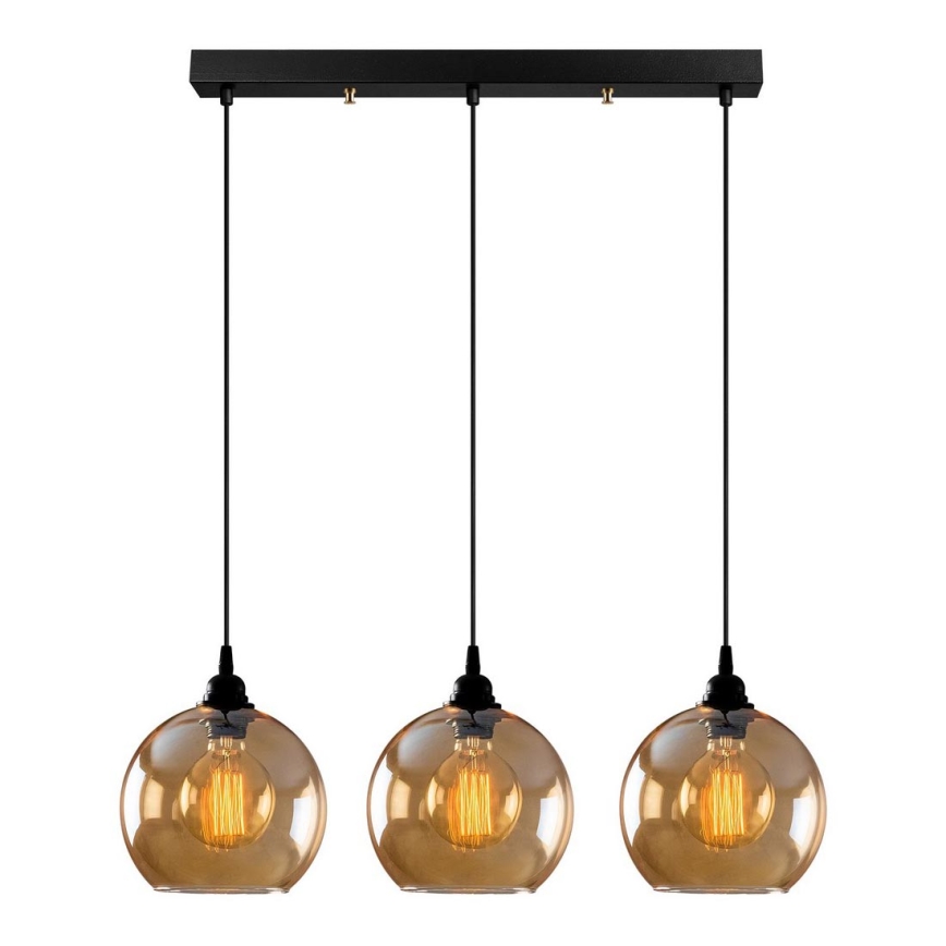 Hanglamp aan een koord GOLD 3xE27/40W/230V