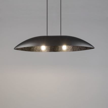 Hanglamp aan een koord GONDOLA 2xE27/60W/230V zilver/zwart