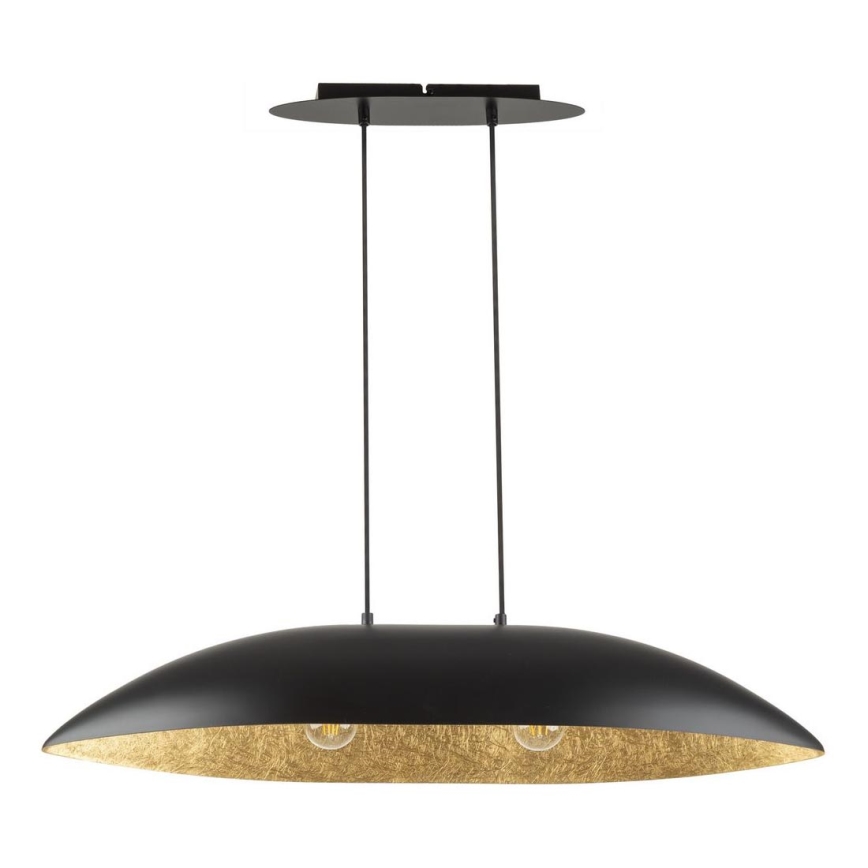 Hanglamp aan een koord GONDOLA 2xE27/60W/230V zwart/goud