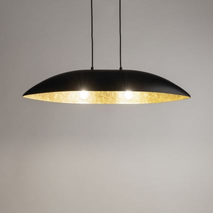 Hanglamp aan een koord GONDOLA 2xE27/60W/230V zwart/goud