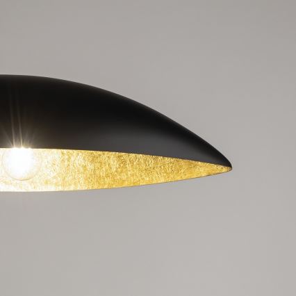 Hanglamp aan een koord GONDOLA 2xE27/60W/230V zwart/goud