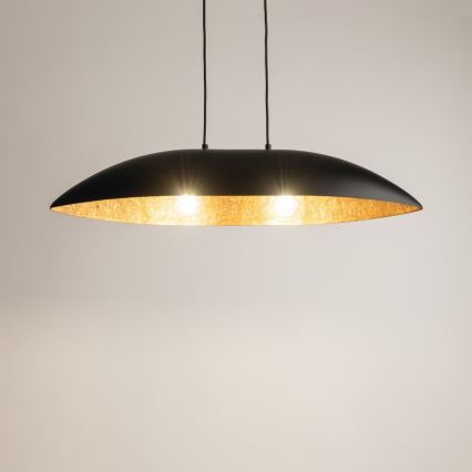 Hanglamp aan een koord GONDOLA 2xE27/60W/230V zwart/koper