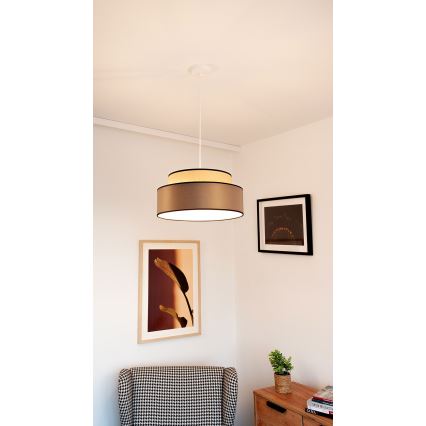 Hanglamp aan een koord GRACE 1xE27/60W/230V beige/bruin