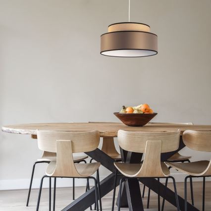Hanglamp aan een koord GRACE 1xE27/60W/230V beige/bruin