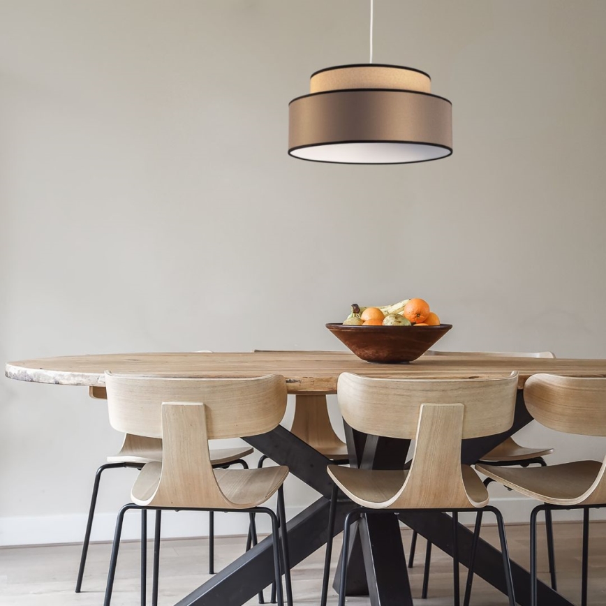 Hanglamp aan een koord GRACE 1xE27/60W/230V beige/bruin
