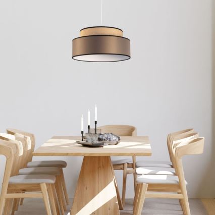 Hanglamp aan een koord GRACE 1xE27/60W/230V beige/bruin