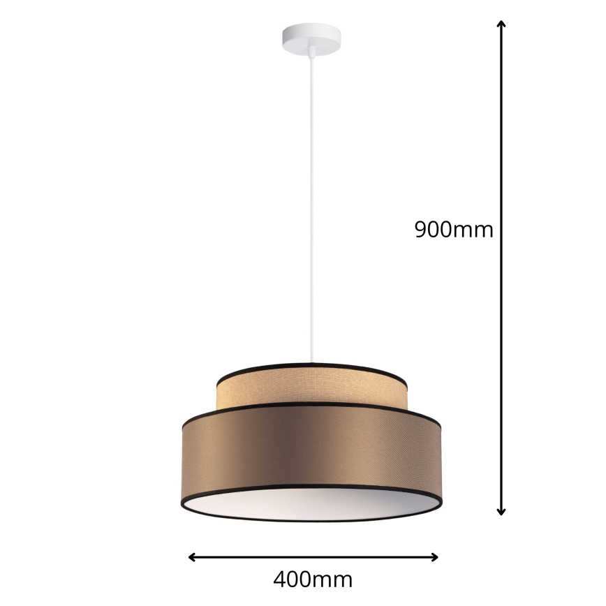 Hanglamp aan een koord GRACE 1xE27/60W/230V beige/bruin