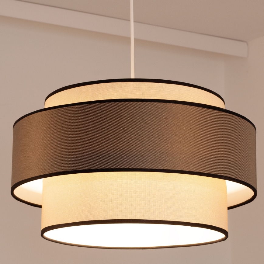Hanglamp aan een koord GRACE 1xE27/60W/230V crème/bruin