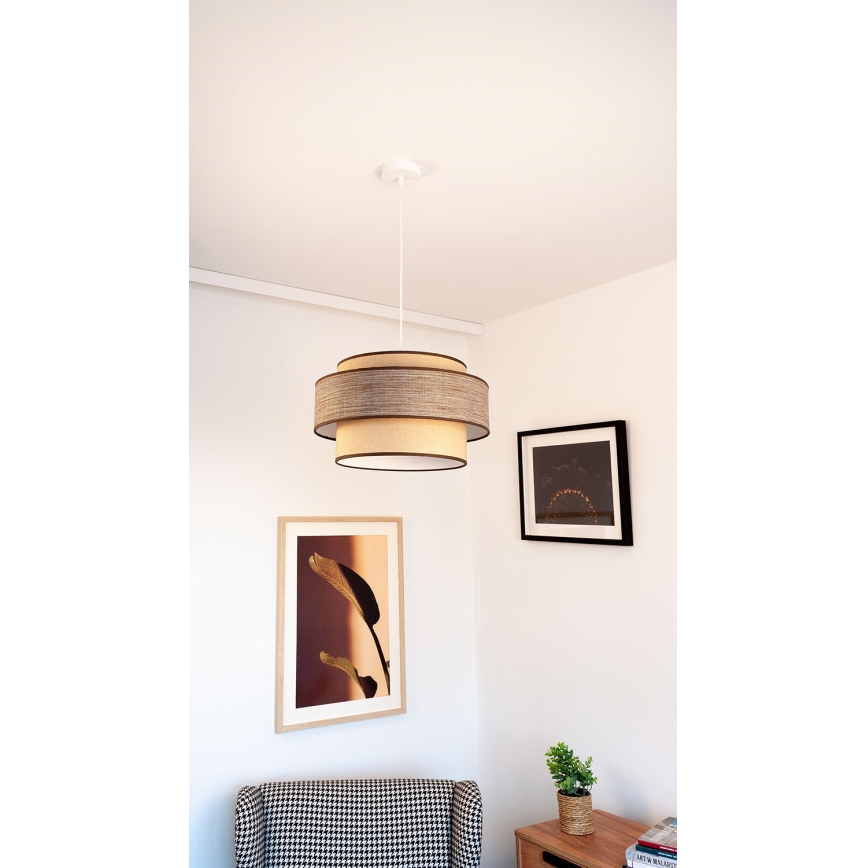 Hanglamp aan een koord GRACE 1xE27/60W/230V diameter 40 cm beige/bruin