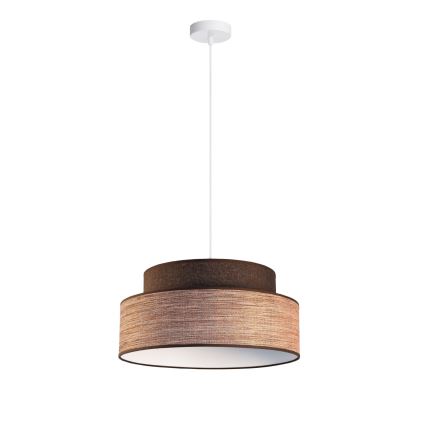 Hanglamp aan een koord GRACE 1xE27/60W/230V diameter 40 cm bruin/beige
