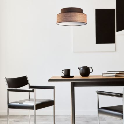 Hanglamp aan een koord GRACE 1xE27/60W/230V diameter 40 cm bruin/beige