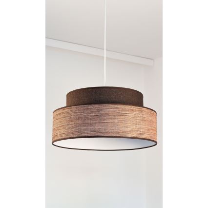 Hanglamp aan een koord GRACE 1xE27/60W/230V diameter 40 cm bruin/beige
