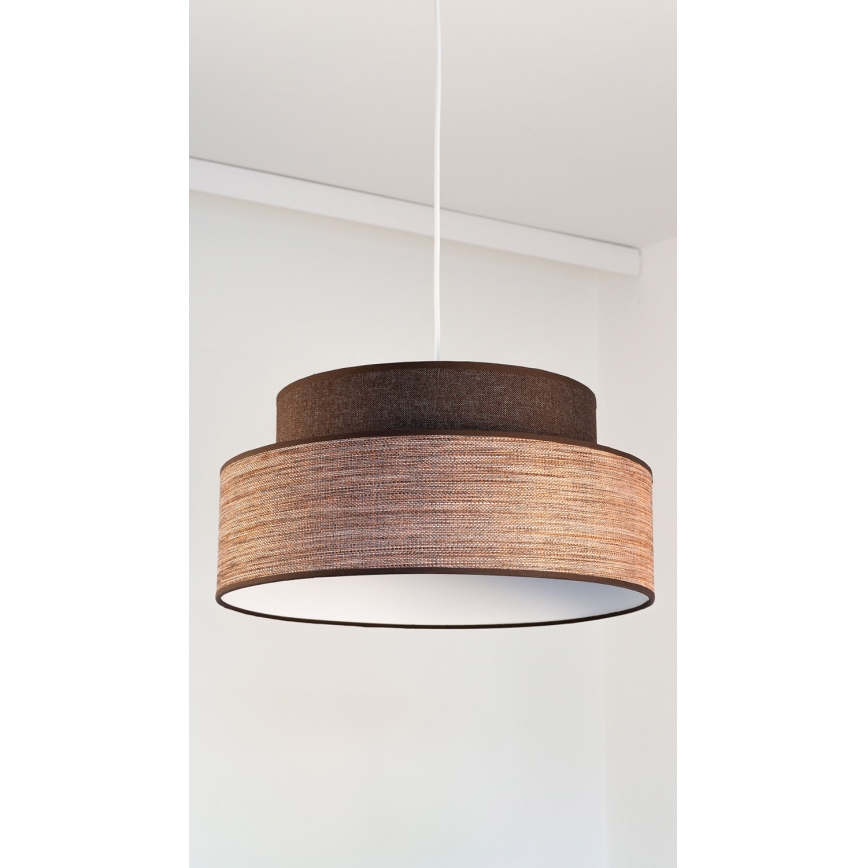 Hanglamp aan een koord GRACE 1xE27/60W/230V diameter 40 cm bruin/beige