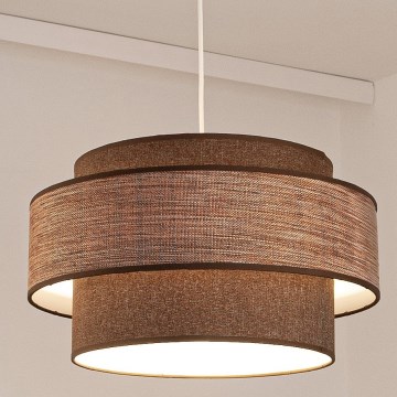 Hanglamp aan een koord GRACE 1xE27/60W/230V diameter 40 cm bruin/beige