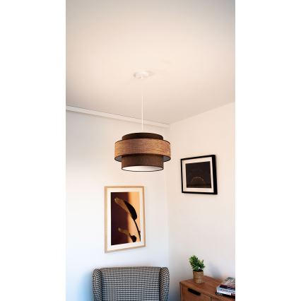 Hanglamp aan een koord GRACE 1xE27/60W/230V diameter 40 cm bruin/beige