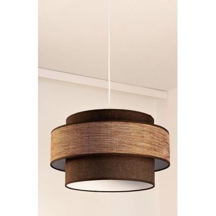 Hanglamp aan een koord GRACE 1xE27/60W/230V diameter 40 cm bruin/beige